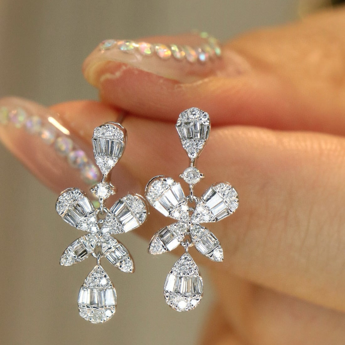 14k Gold 0.5 Ct Natural H Diamond Earrings - 3