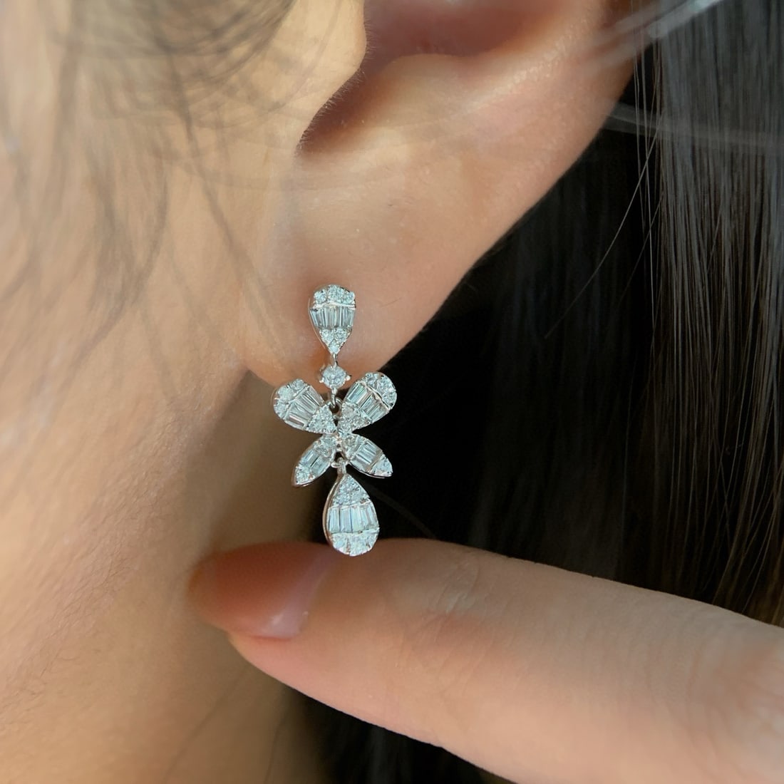 14k Gold 0.5 Ct Natural H Diamond Earrings - 5