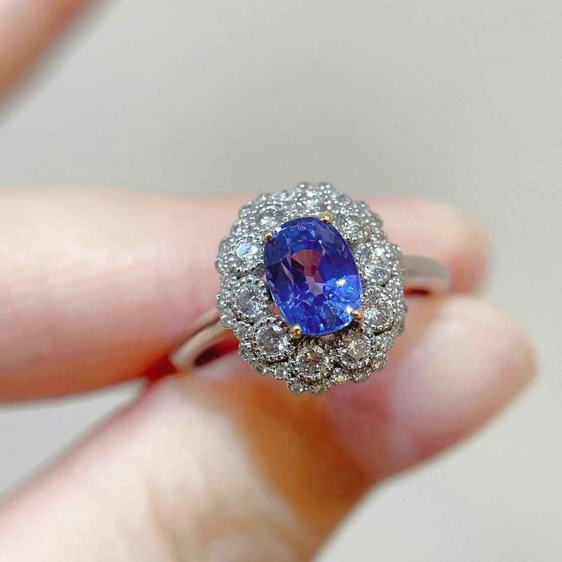 14k Gold 1.58 Ctw Natural Sapphire & Diamond Ring - 2
