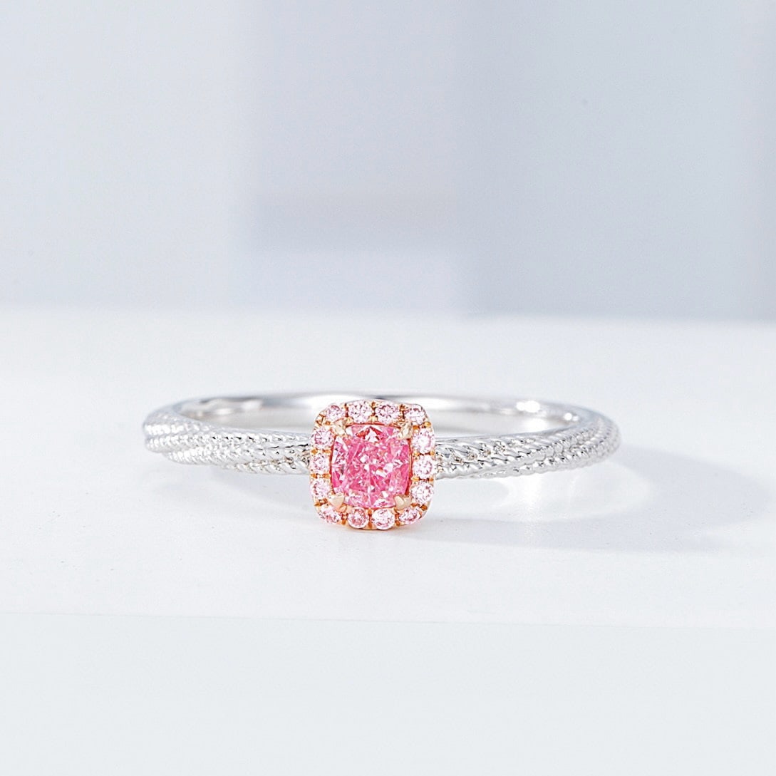 14k Gold 0.20 Ctw Natural Pink Diamond & Diamond Ring (1 of 5)