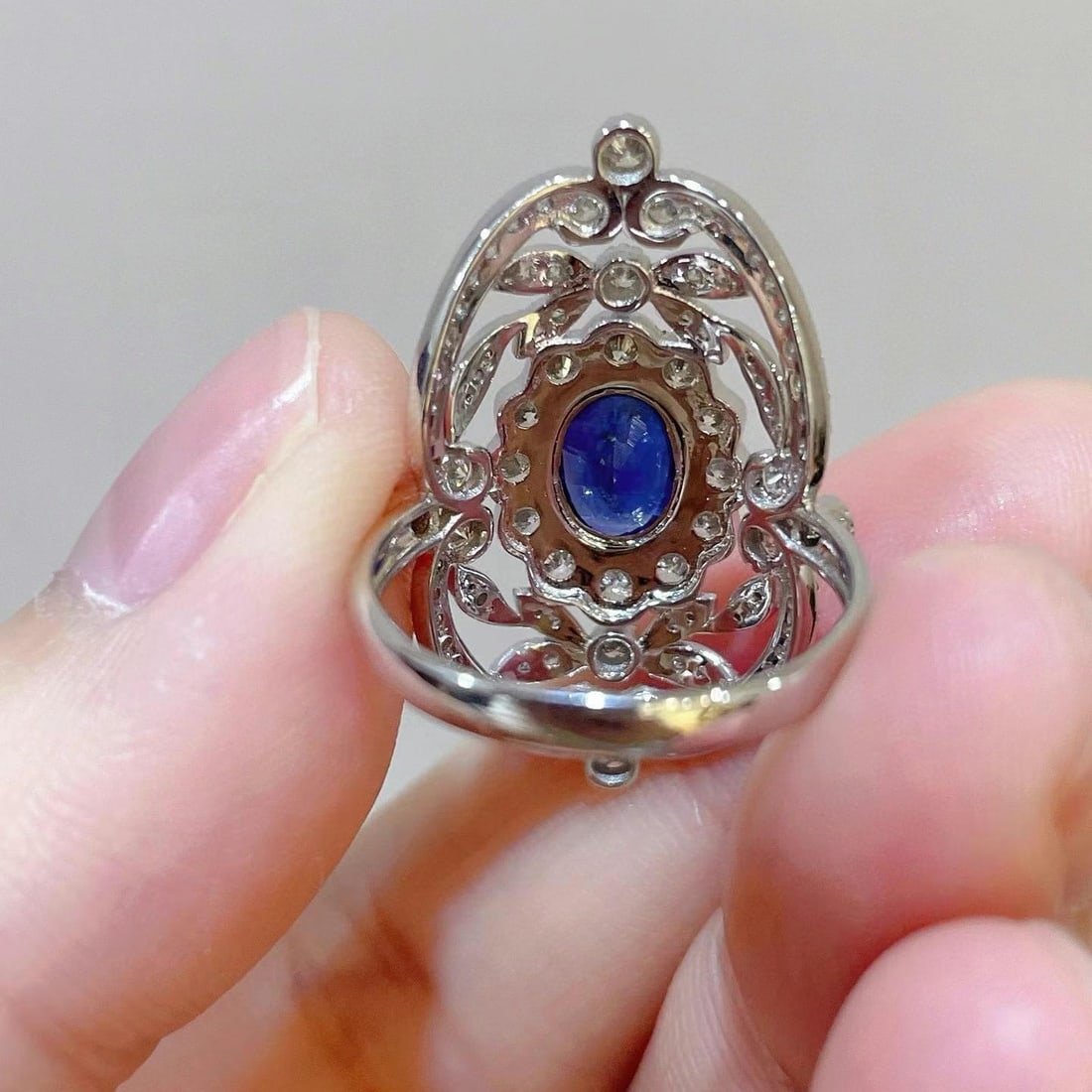 14k Gold 2.27 Ctw Natural Sapphire & Diamond Ring - 5