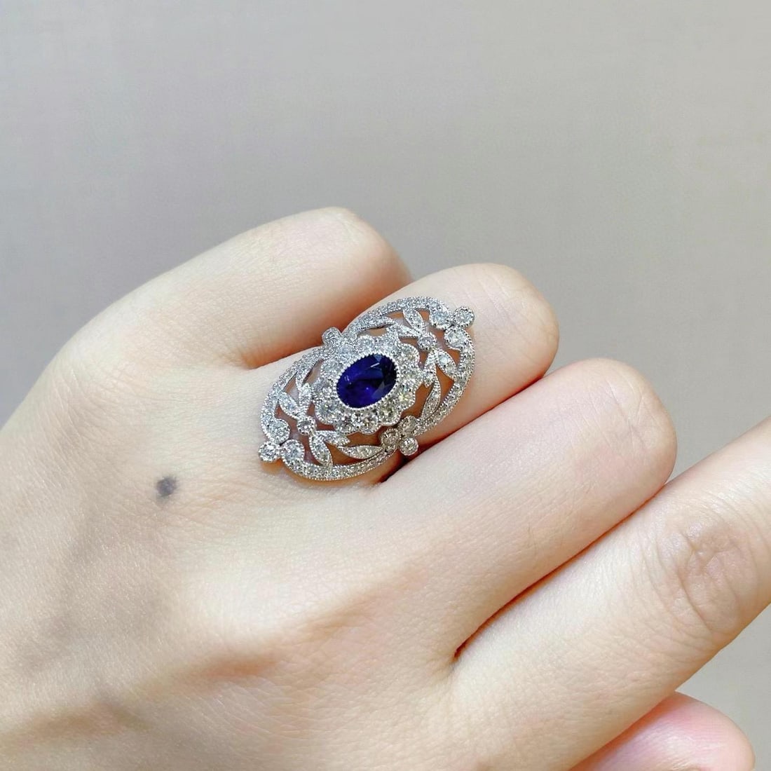 14k Gold 2.27 Ctw Natural Sapphire & Diamond Ring - 6