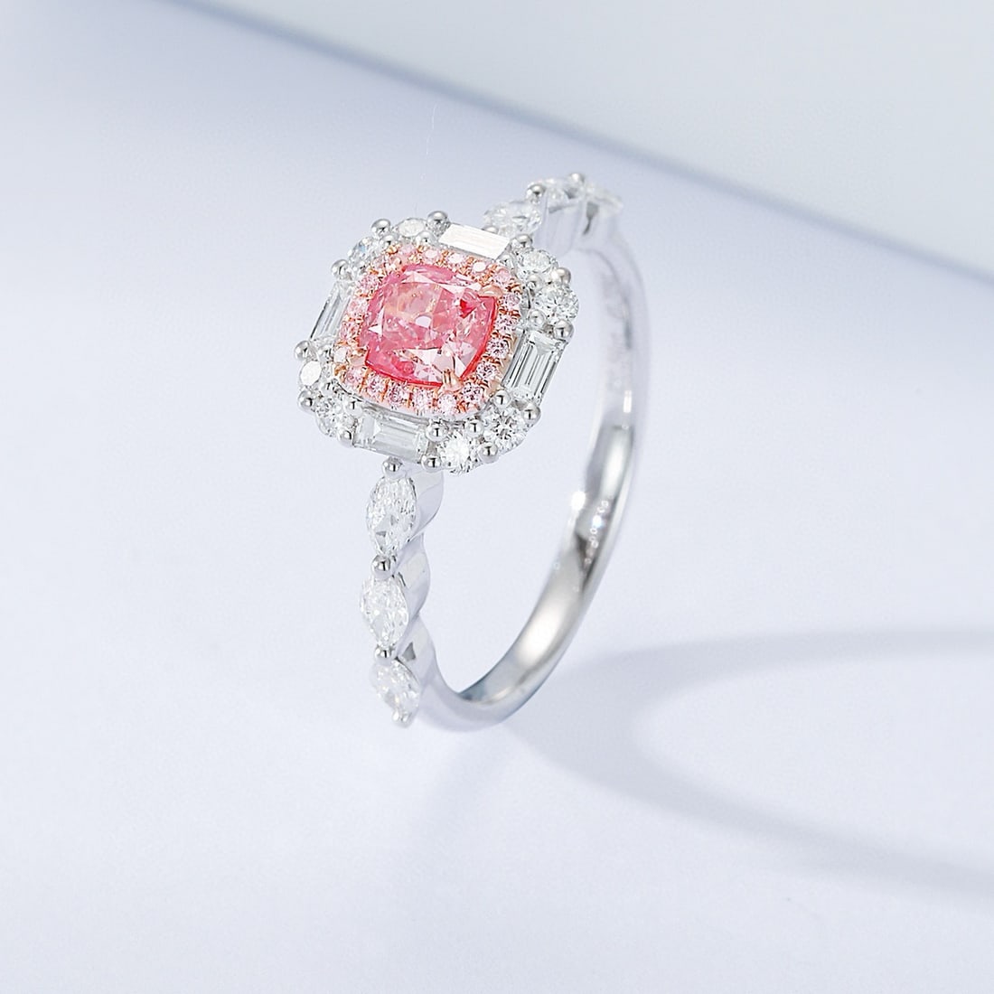 14k Gold 1.27 Ctw Natural Pink Diamond & Diamond Ring - 3