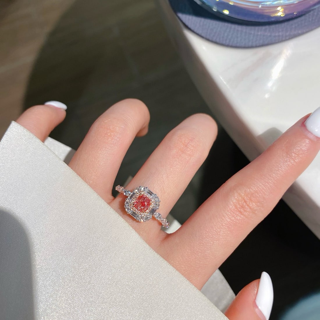 14k Gold 1.27 Ctw Natural Pink Diamond & Diamond Ring - 6