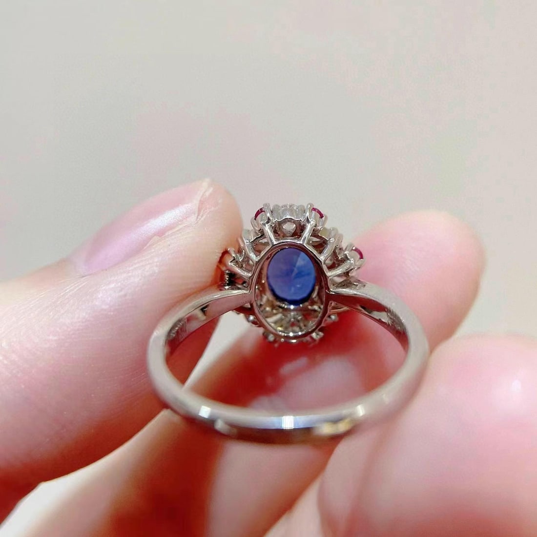 14k Gold 1.89 Ctw Natural Sapphire & Diamond Ring - 5