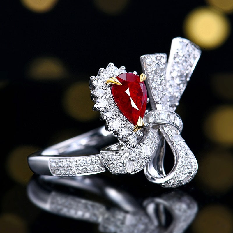 14k Gold 1.90 Ctw Natural Ruby & Diamond Ring - 3
