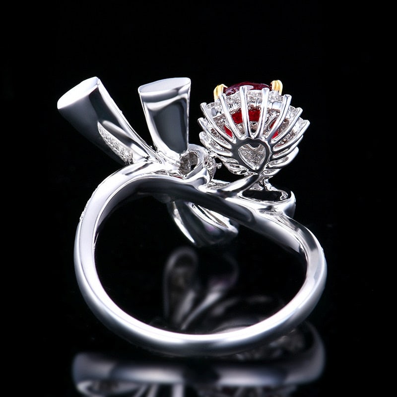 14k Gold 1.90 Ctw Natural Ruby & Diamond Ring - 5