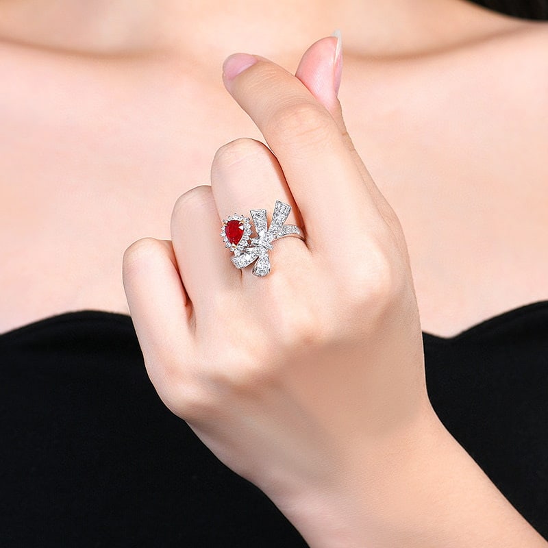 14k Gold 1.90 Ctw Natural Ruby & Diamond Ring - 6