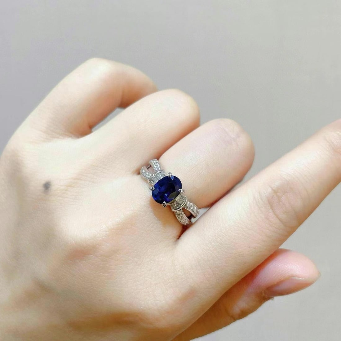 14k Gold 1.76 Ctw Natural Sapphire & Diamond Ring - 6