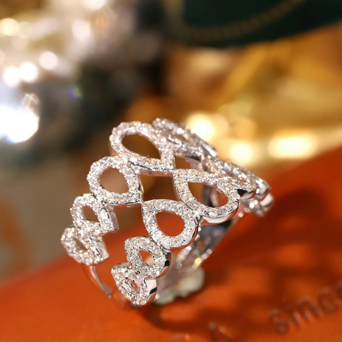 14k Gold 0.88 Ct Natural H Diamond Ring - 3