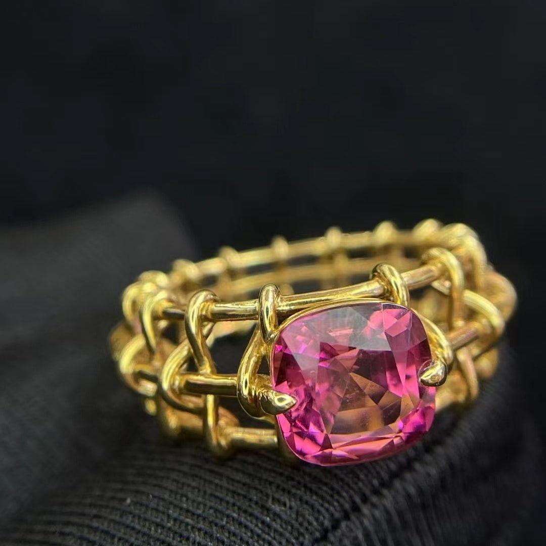 14k Gold 2.67 Ct Natural Tourmaline Ring - 3