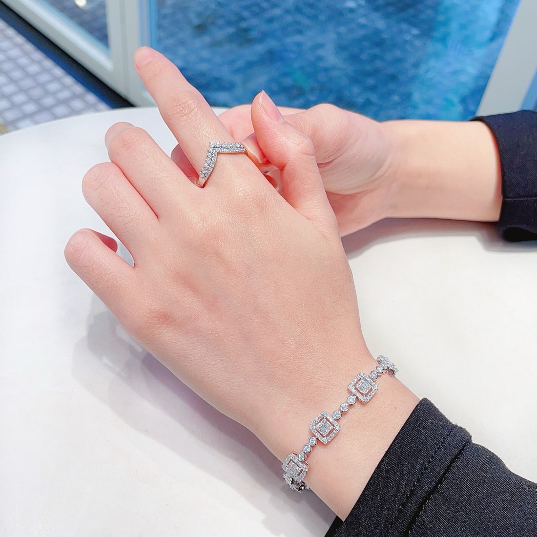 14k Gold 2.86 Ctw Natural H Diamond Bracelet - 2