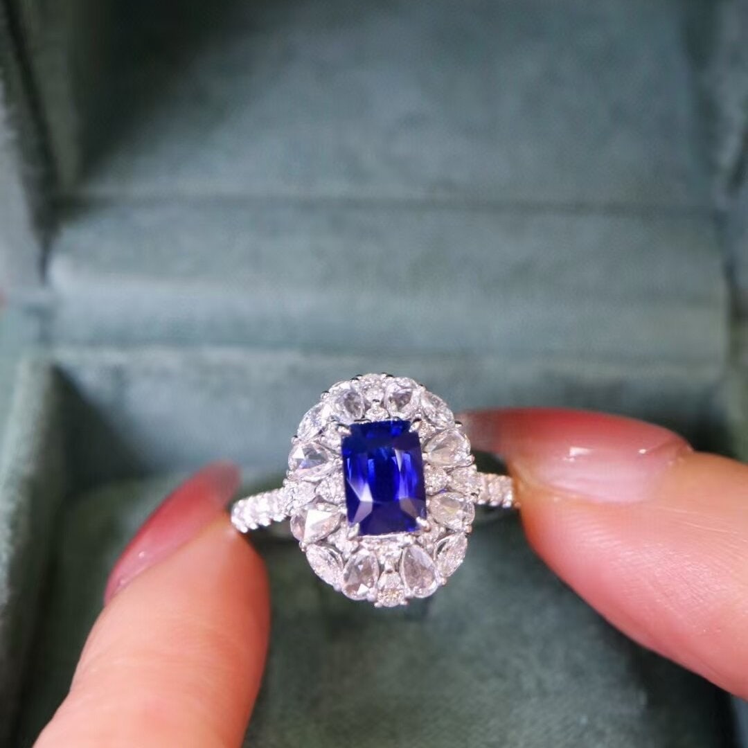 14k Gold 1.96 Ctw Natural Sapphire & Diamond Ring - 2