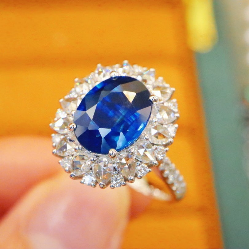 14k Gold 3.40 Ctw Natural Sapphire & Diamond Ring - 3