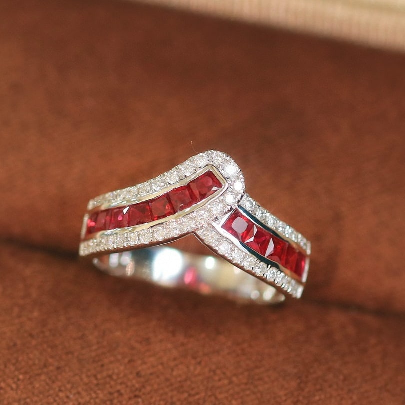 14k Gold 1.34 Ctw Natural Ruby & Diamond Ring - 3