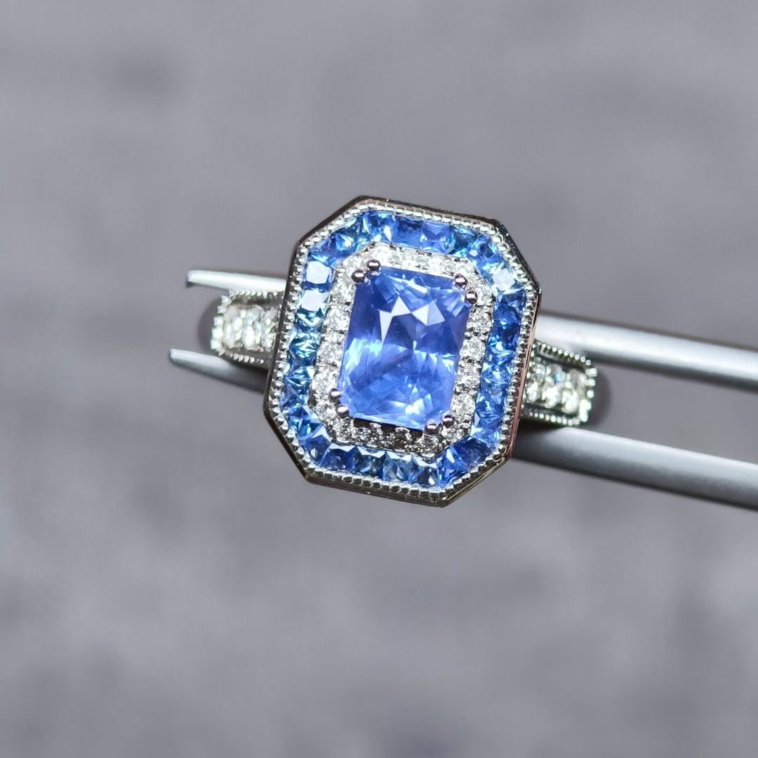 14k Gold 2.29 Ctw Natural Sapphire & Sapphire Ring - 3