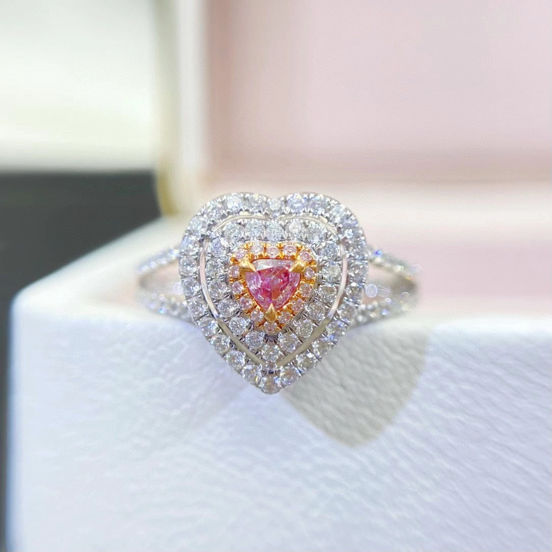 14k Gold 0.58 Ctw Natural Pink Diamond & Diamond Ring (1 of 4)