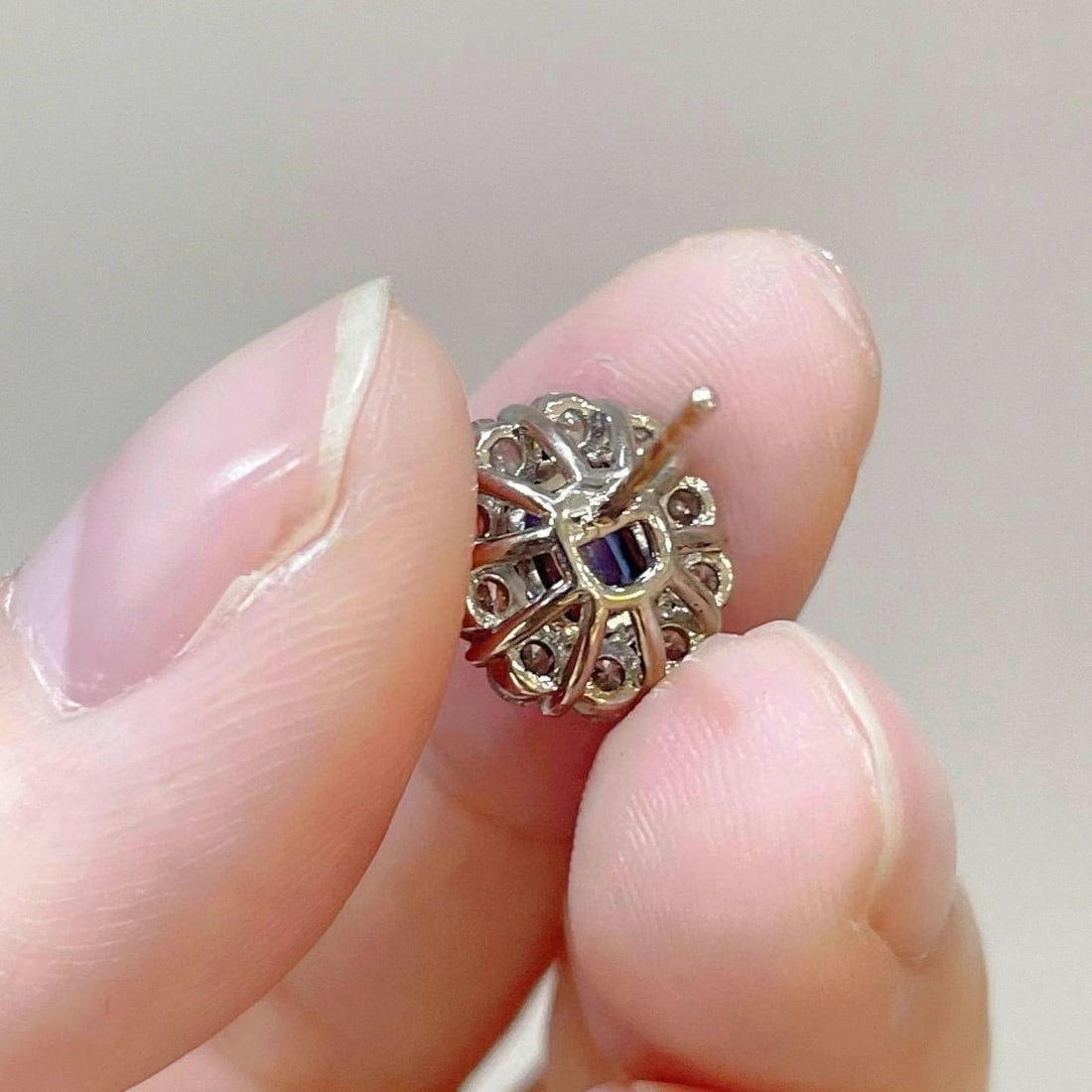 14k Gold 3.11 Ctw Natural Sapphire & Diamond Earrings - 5