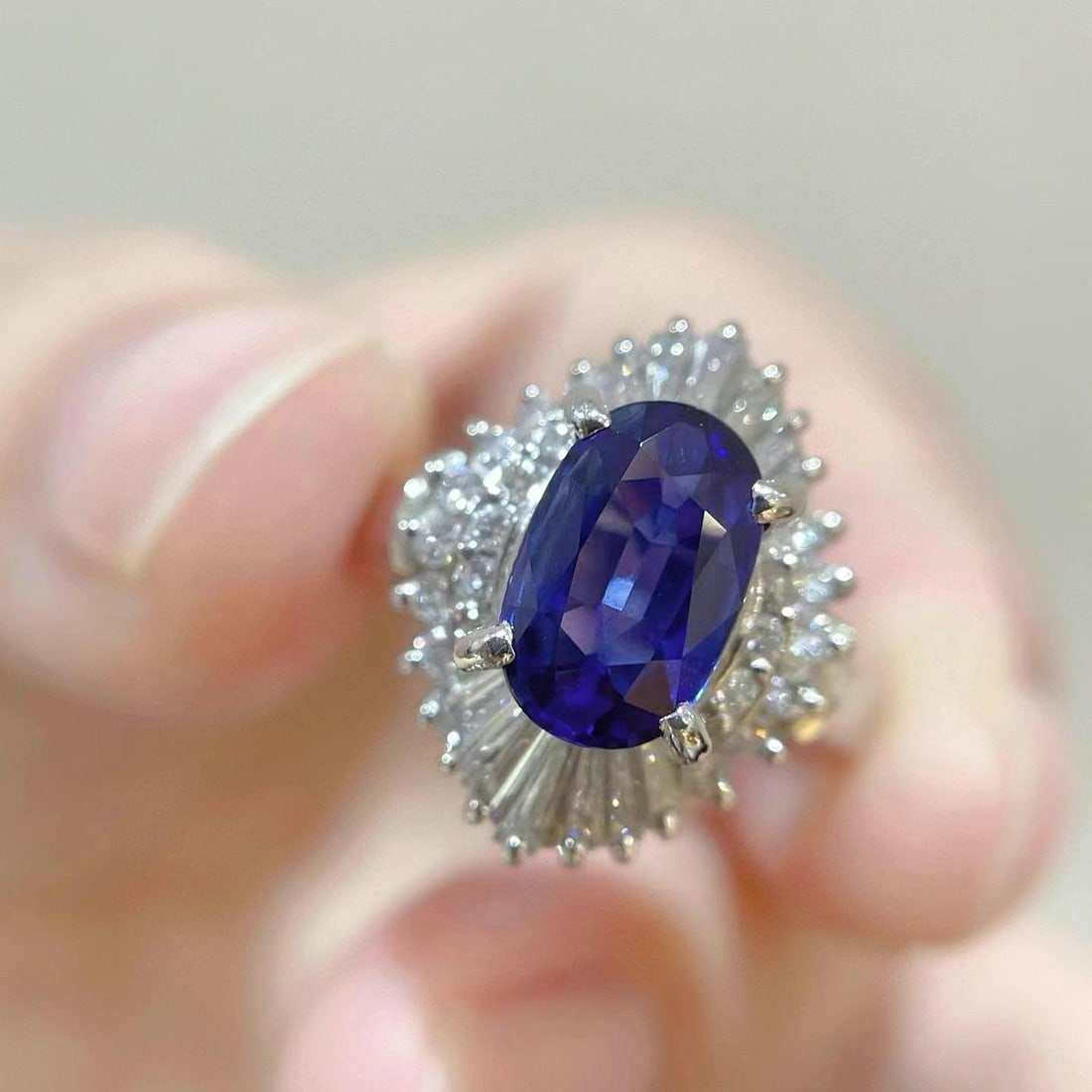14k Gold 2.95 Ctw Natural Sapphire & Diamond Ring - 3