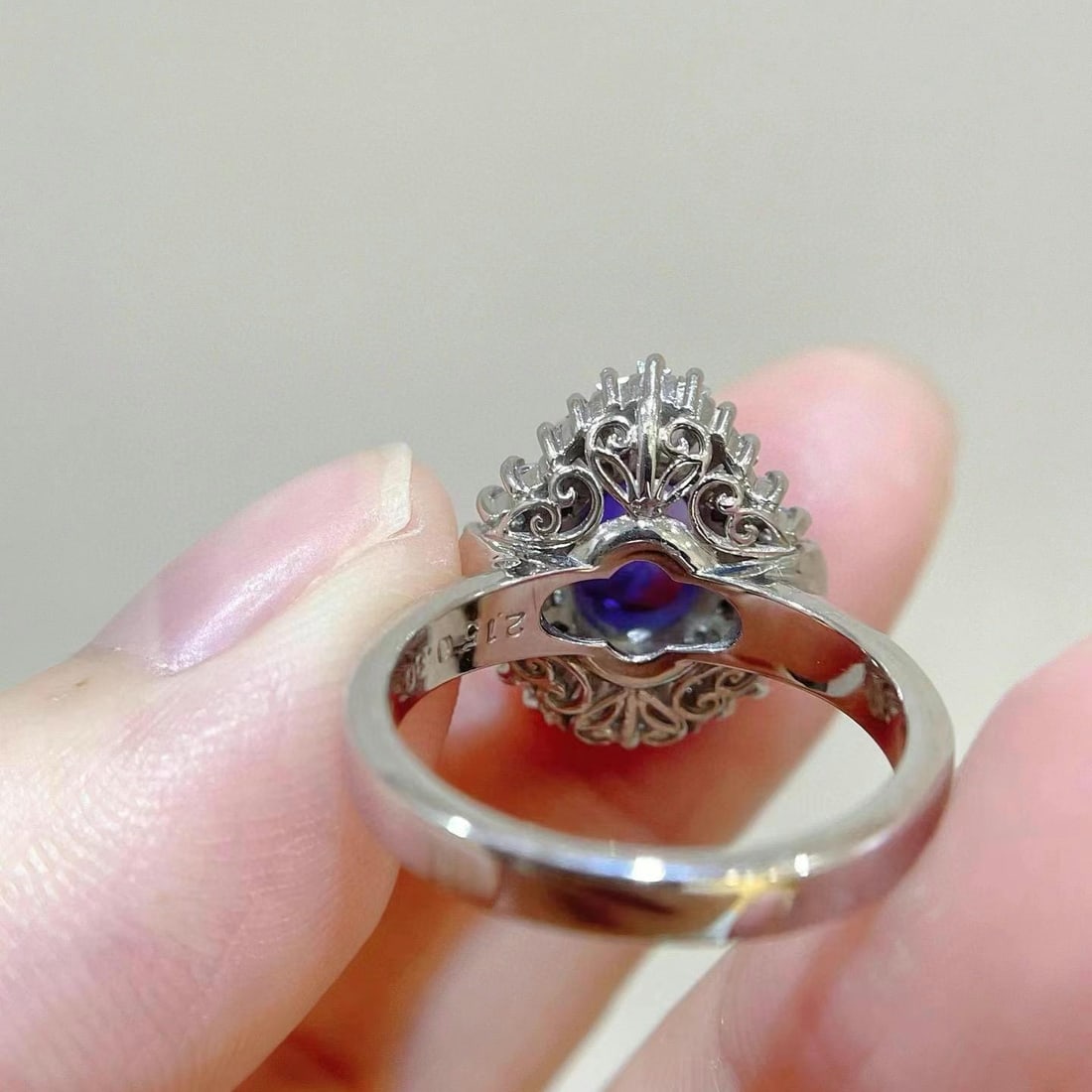 14k Gold 2.95 Ctw Natural Sapphire & Diamond Ring - 5