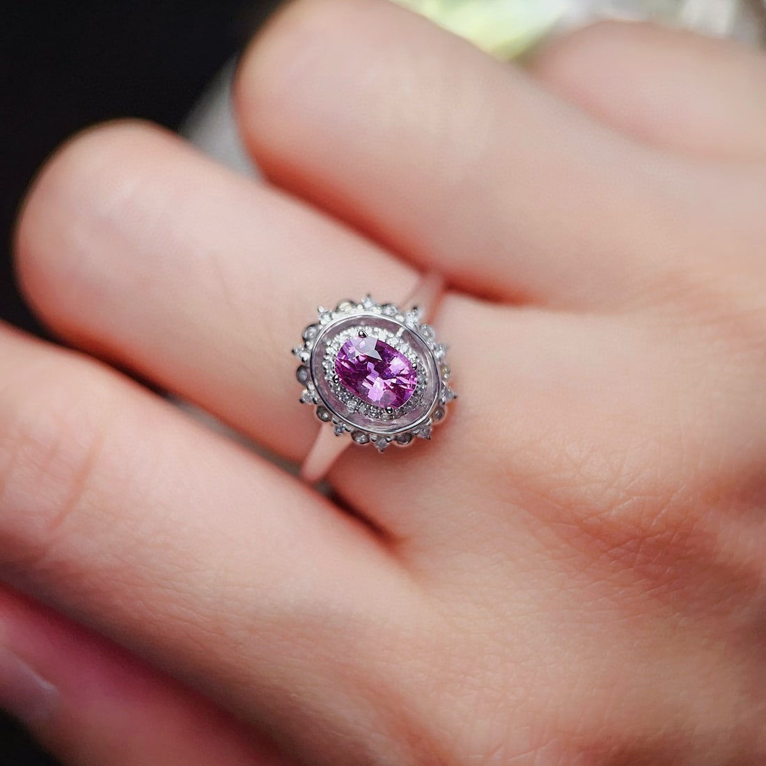 14k Gold 0.93 Ctw Natural Sapphire & Diamond Ring - 2