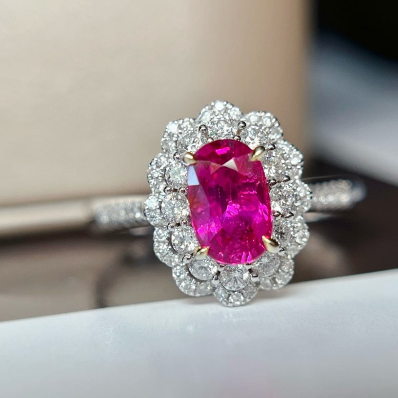 14k Gold 1.05 Ct Natural Ruby & Diamond Ring (1 of 6)