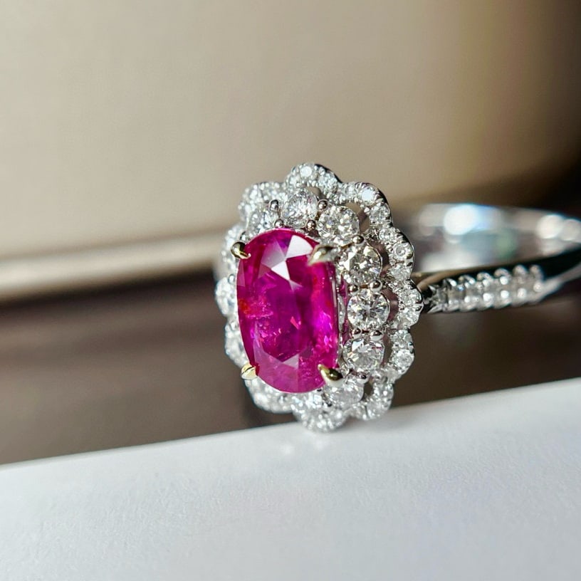 14k Gold 1.05 Ct Natural Ruby & Diamond Ring - 2