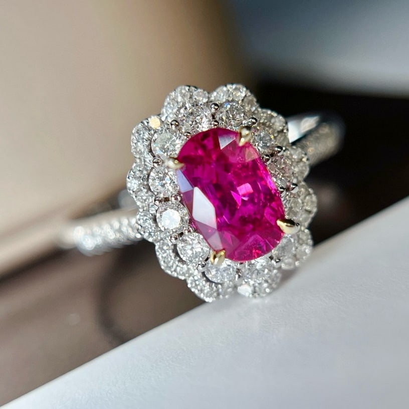 14k Gold 1.05 Ct Natural Ruby & Diamond Ring - 5