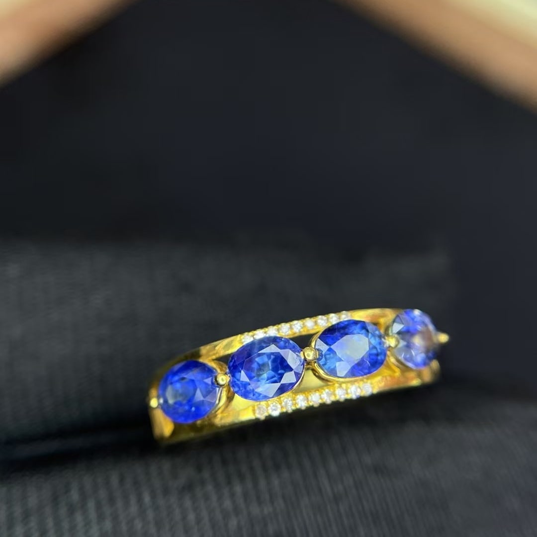 14k Gold 2.2 Ct Natural Sapphire & Diamond Ring (1 of 4)