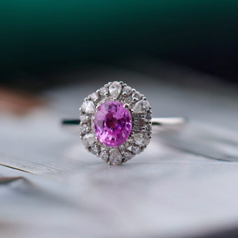 14k Gold 1.50 Ctw Natural Sapphire & Diamond Ring (1 of 5)