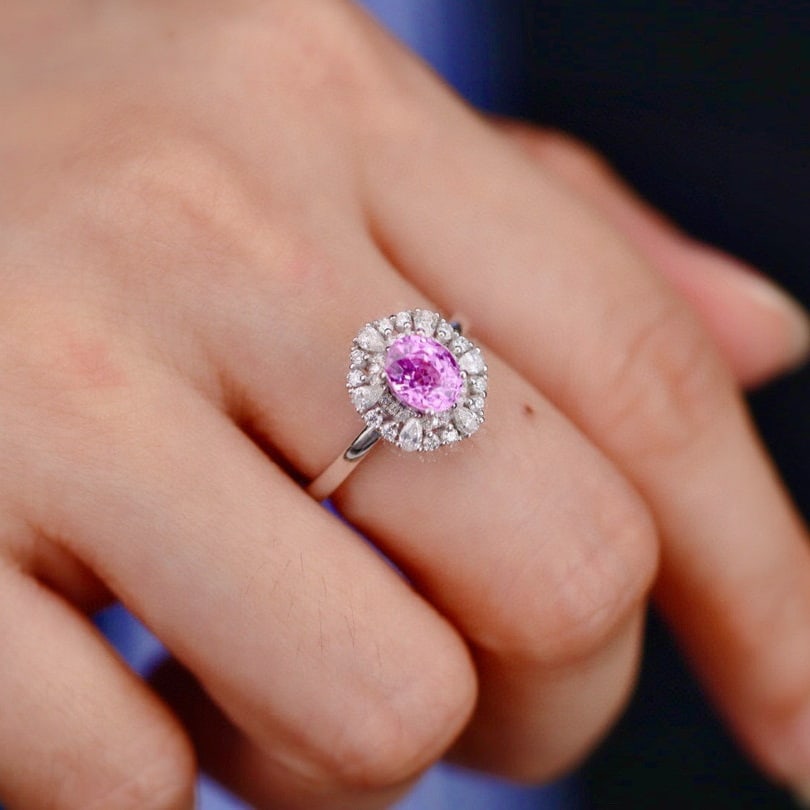 14k Gold 1.50 Ctw Natural Sapphire & Diamond Ring - 4