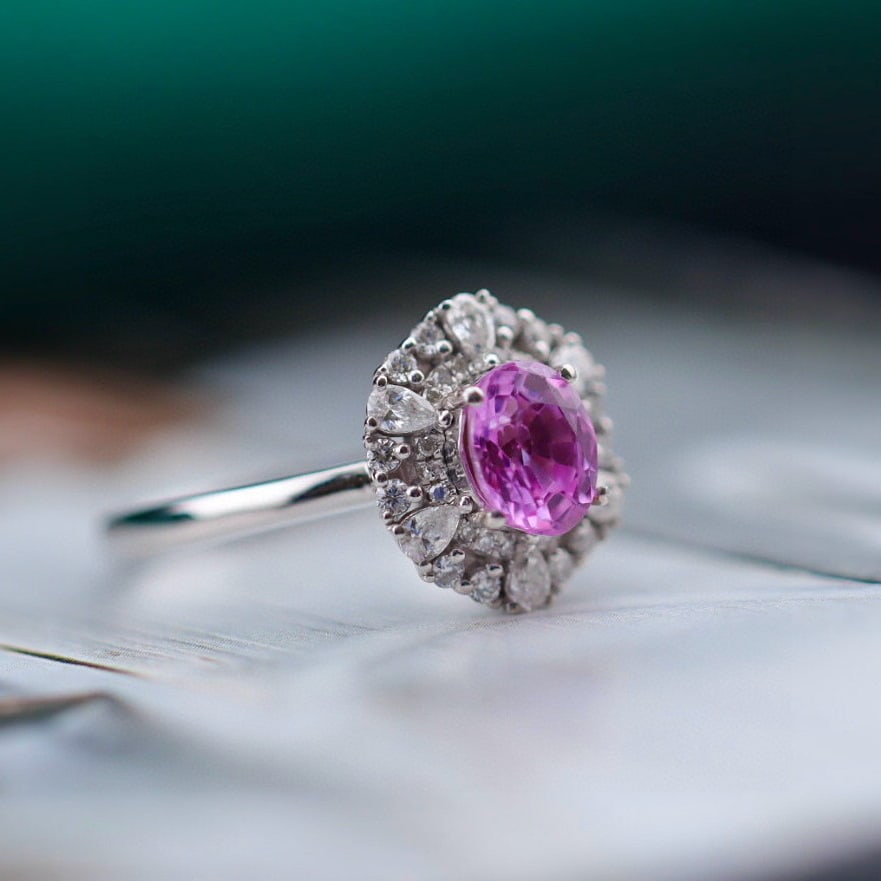 14k Gold 1.50 Ctw Natural Sapphire & Diamond Ring - 5