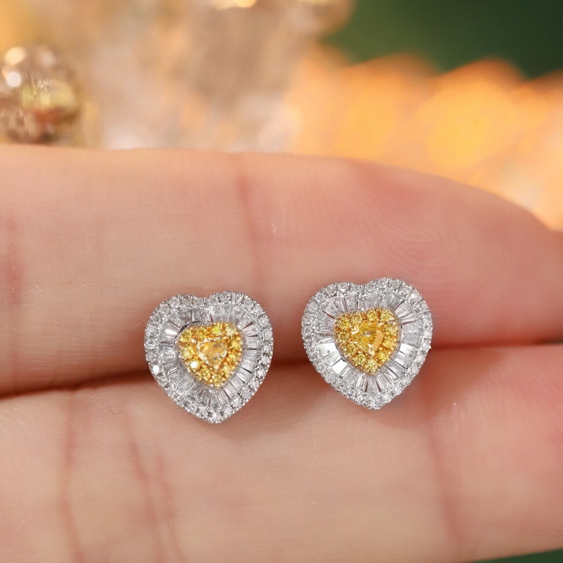 14k Gold 0.50 Ct Natural Color Diamond Earrings - 3
