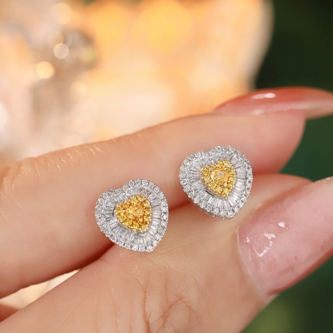 14k Gold 0.50 Ct Natural Color Diamond Earrings - 4