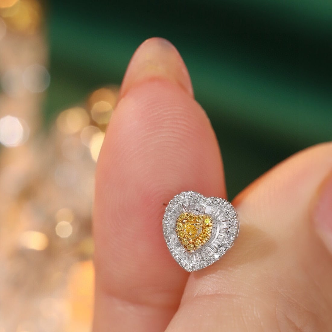 14k Gold 0.50 Ct Natural Color Diamond Earrings - 5