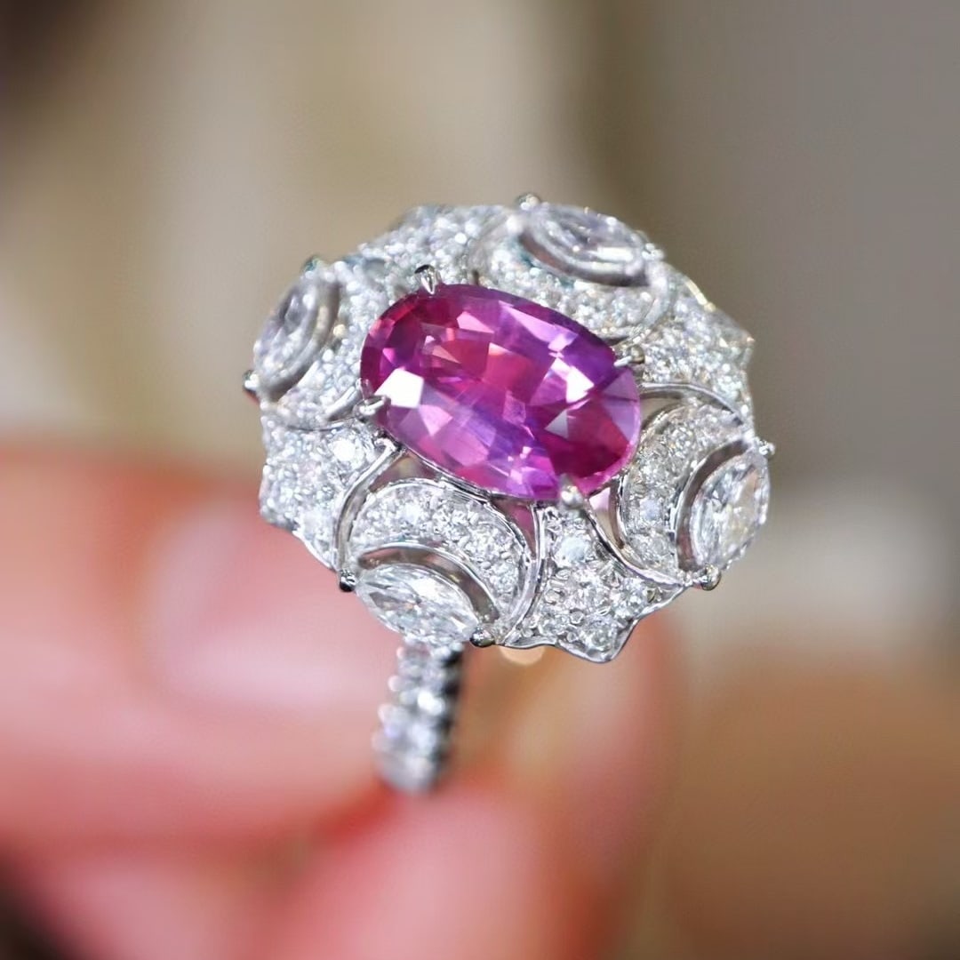 14k Gold 1.58 Ctw Natural Sapphire & Diamond Ring - 2