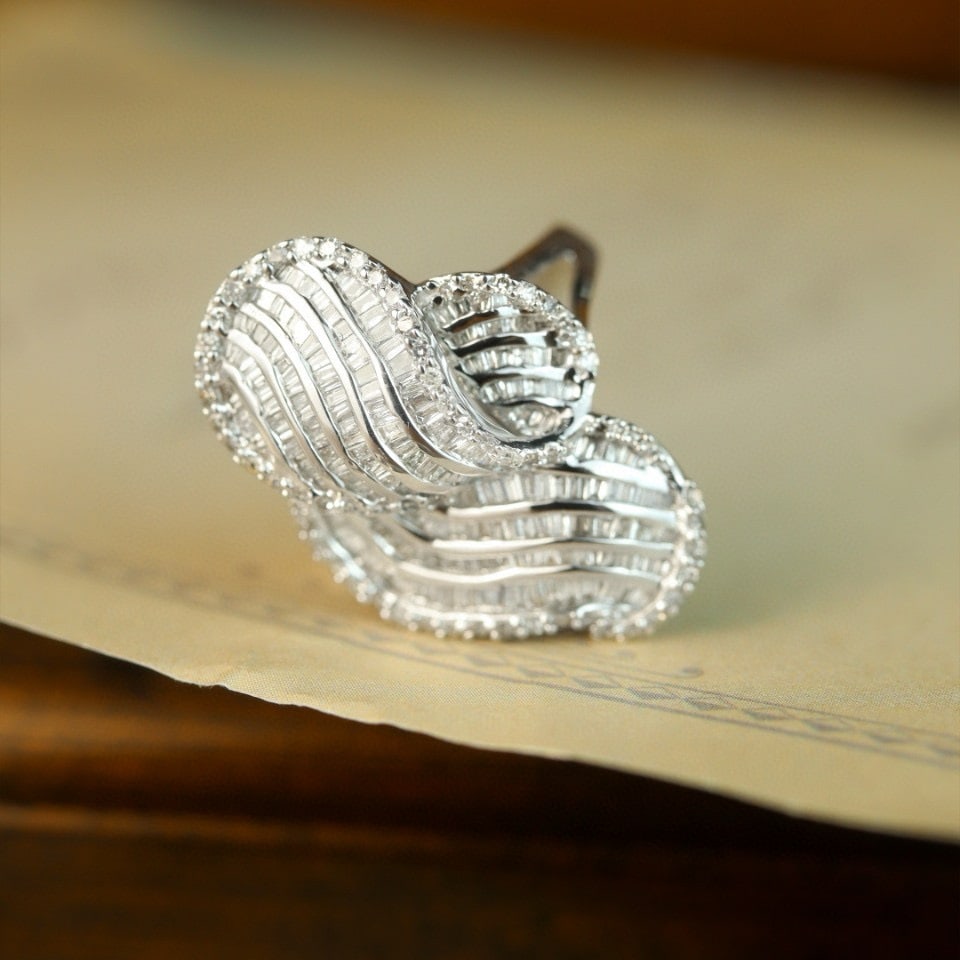 14k Gold 1.3 Ct Natural H Diamond Ring - 4