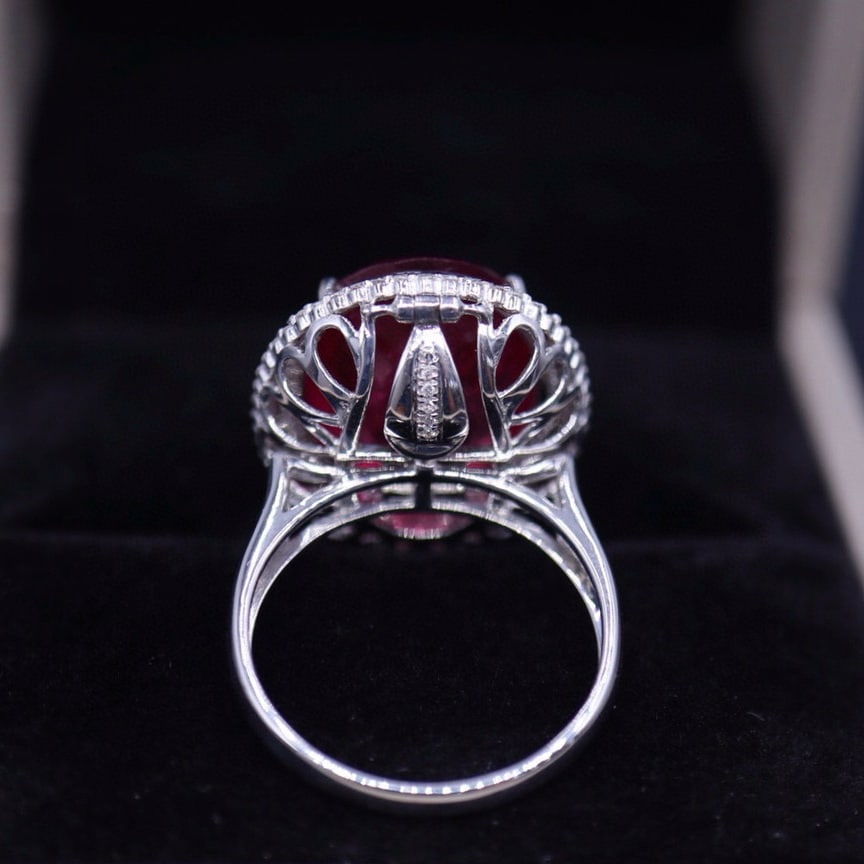 14k Gold 10.55 Ct Natural Tourmaline & Diamond Ring/pendant( Without Chain ) - 8