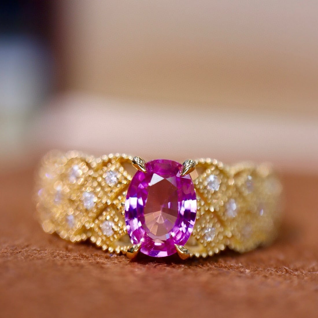 14k Gold 1.08 Ctw Natural Sapphire & Diamond Ring (1 of 5)