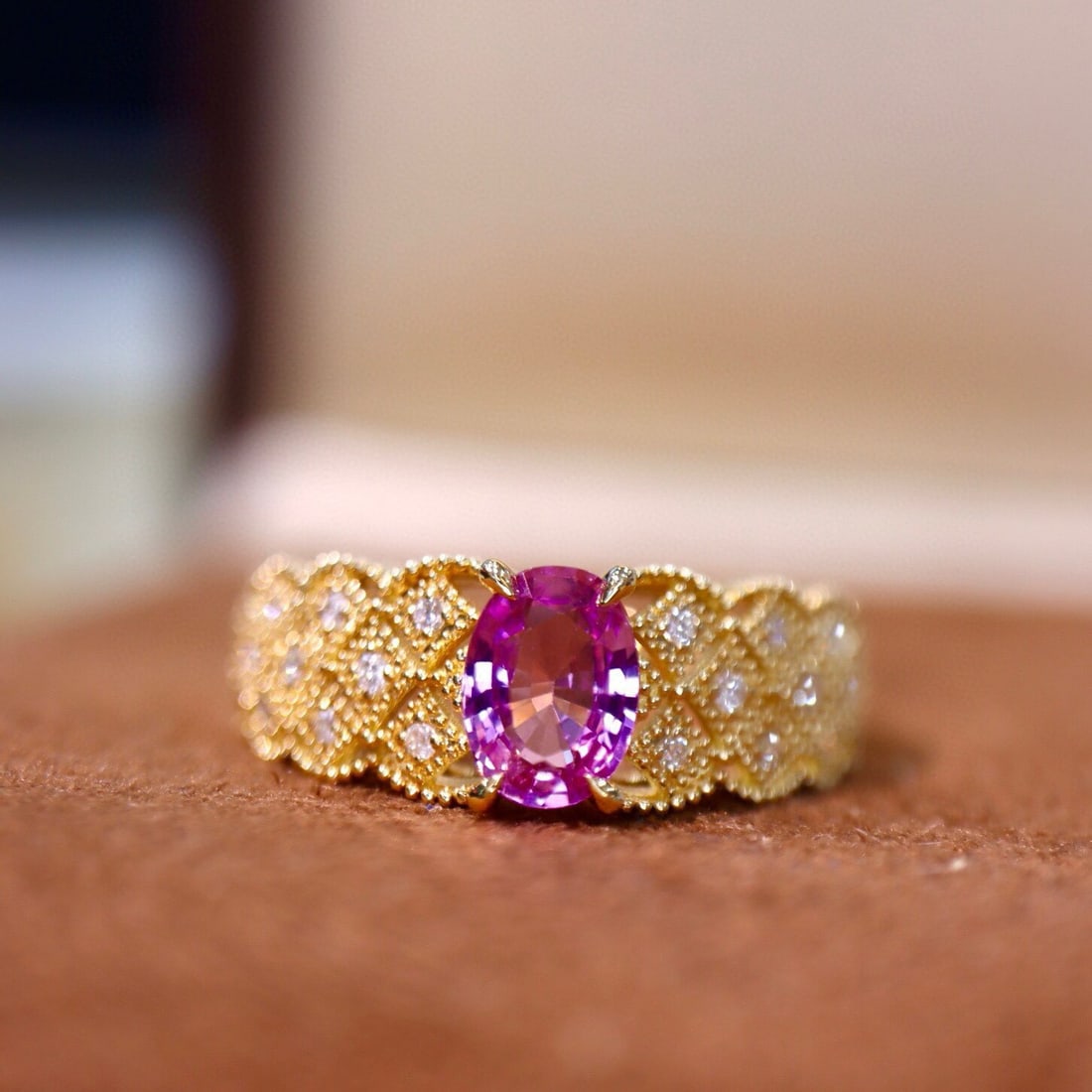 14k Gold 1.08 Ctw Natural Sapphire & Diamond Ring - 5