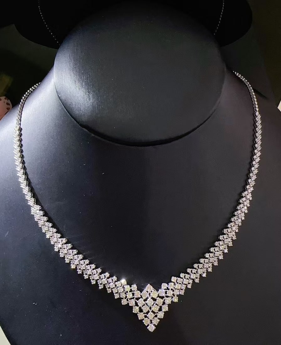 14k Gold 5 Ct Natural H Diamond Necklace (1 of 5)