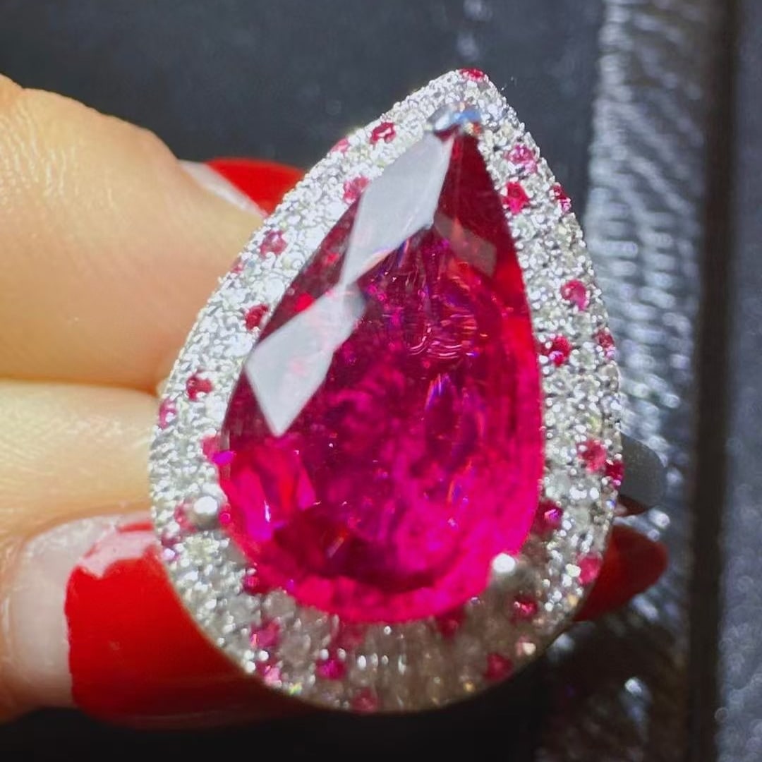 14k Gold 2.39 Ct Natural Tourmaline & Diamond Ring - 3