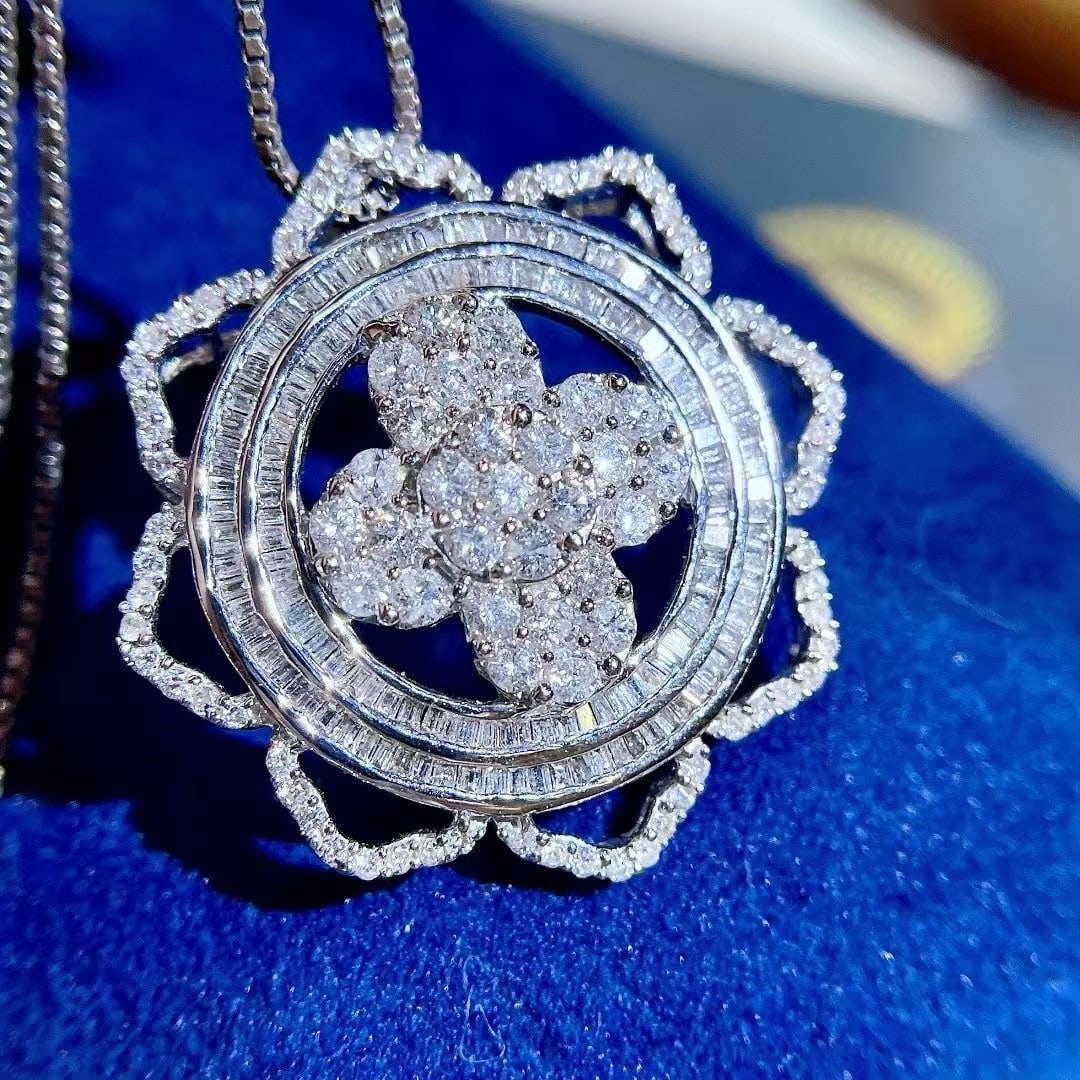 14k Gold 1 Ct Natural H Diamond Pendant( Without Chain ) - 2