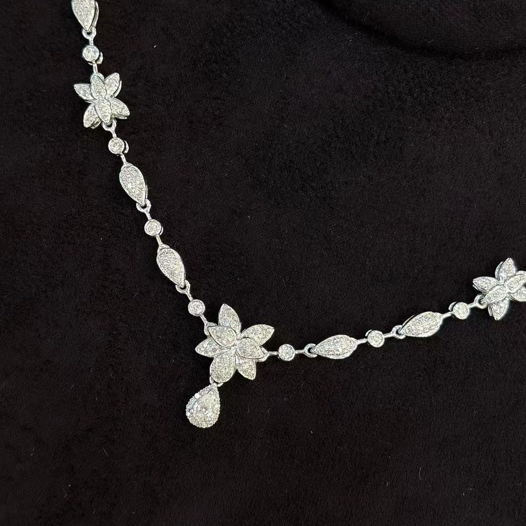 14k Gold 1.5 Ct Natural H Diamond Necklace - 2