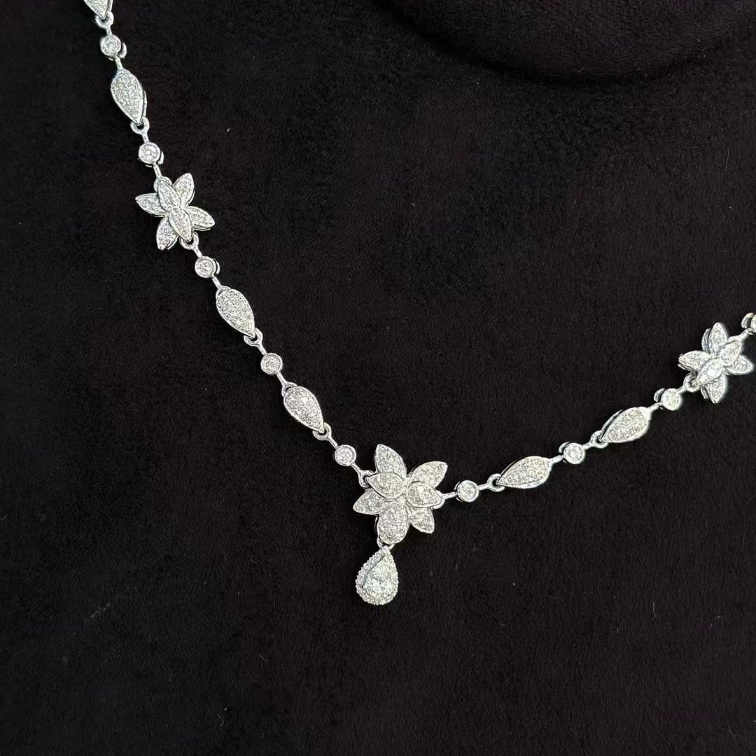 14k Gold 1.5 Ct Natural H Diamond Necklace - 5