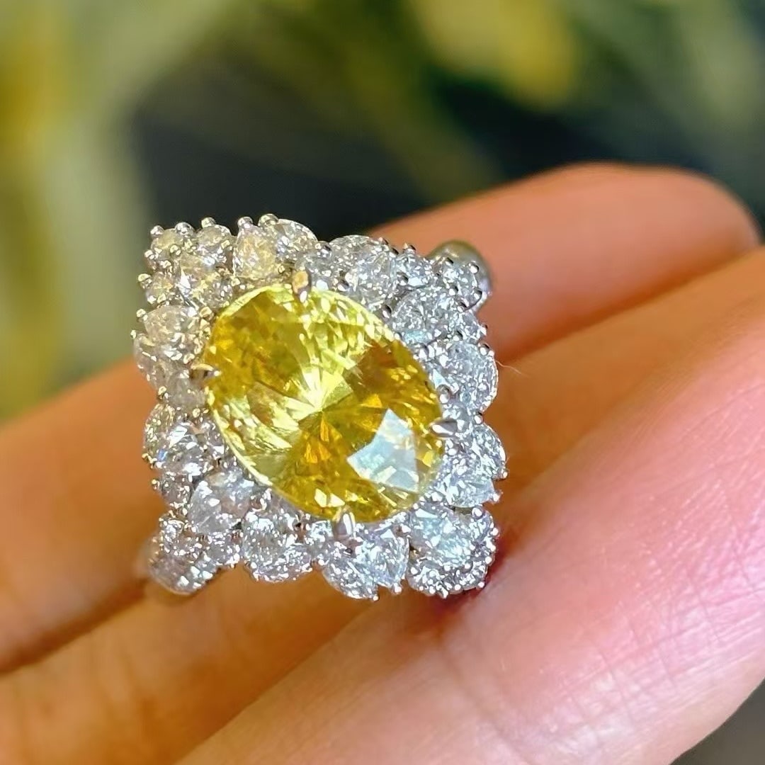 14k Gold 4.06 Ct Natural Sapphire & Diamond Ring/pendant( Without Chain ) - 2