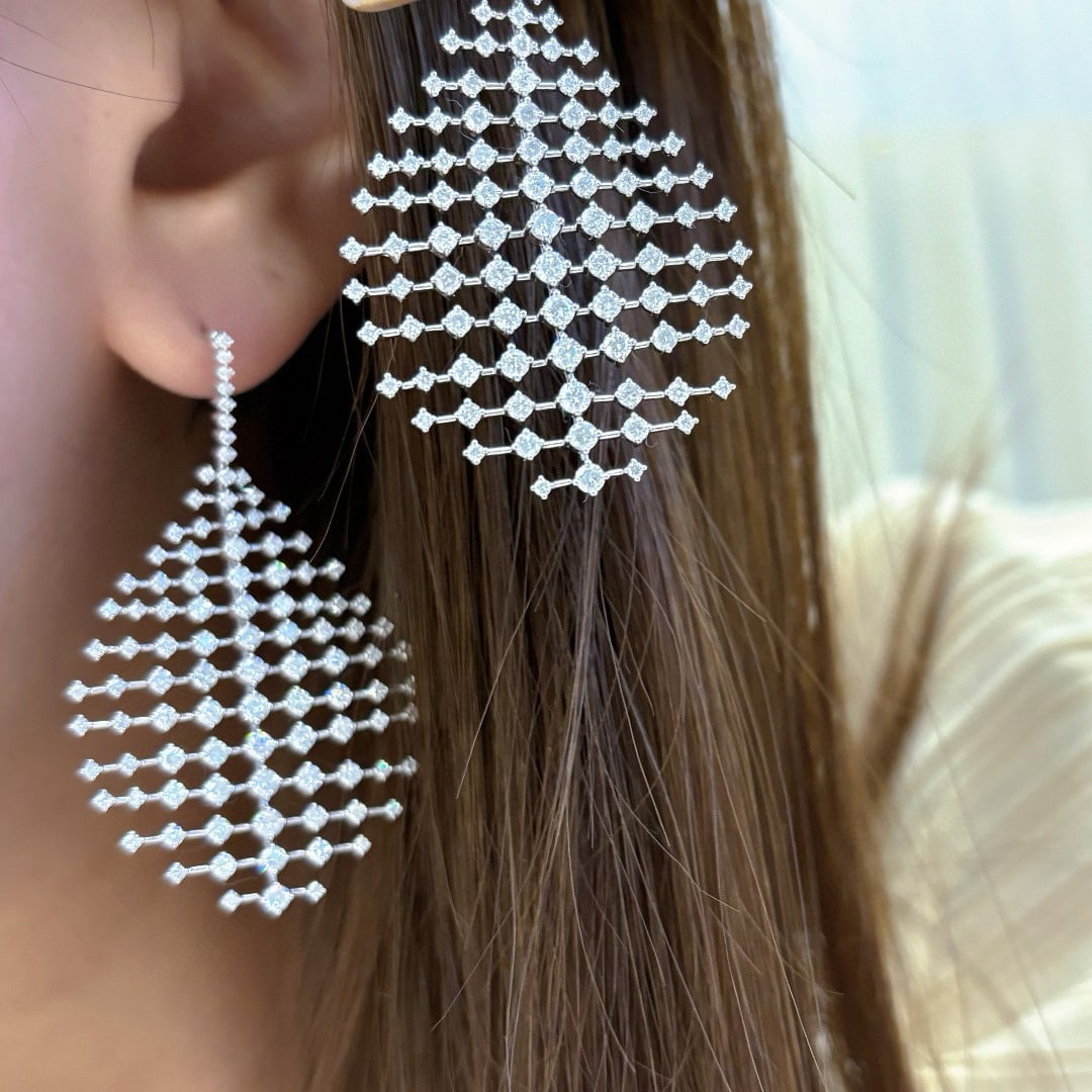 14k Gold 5.3 Ct Natural H Diamond Earrings - 8