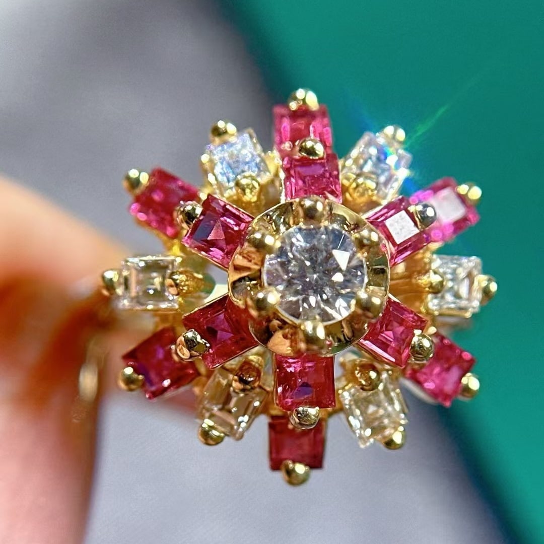 14k Gold 1.8 Ctw Natural Ruby & Diamond Ring (1 of 4)