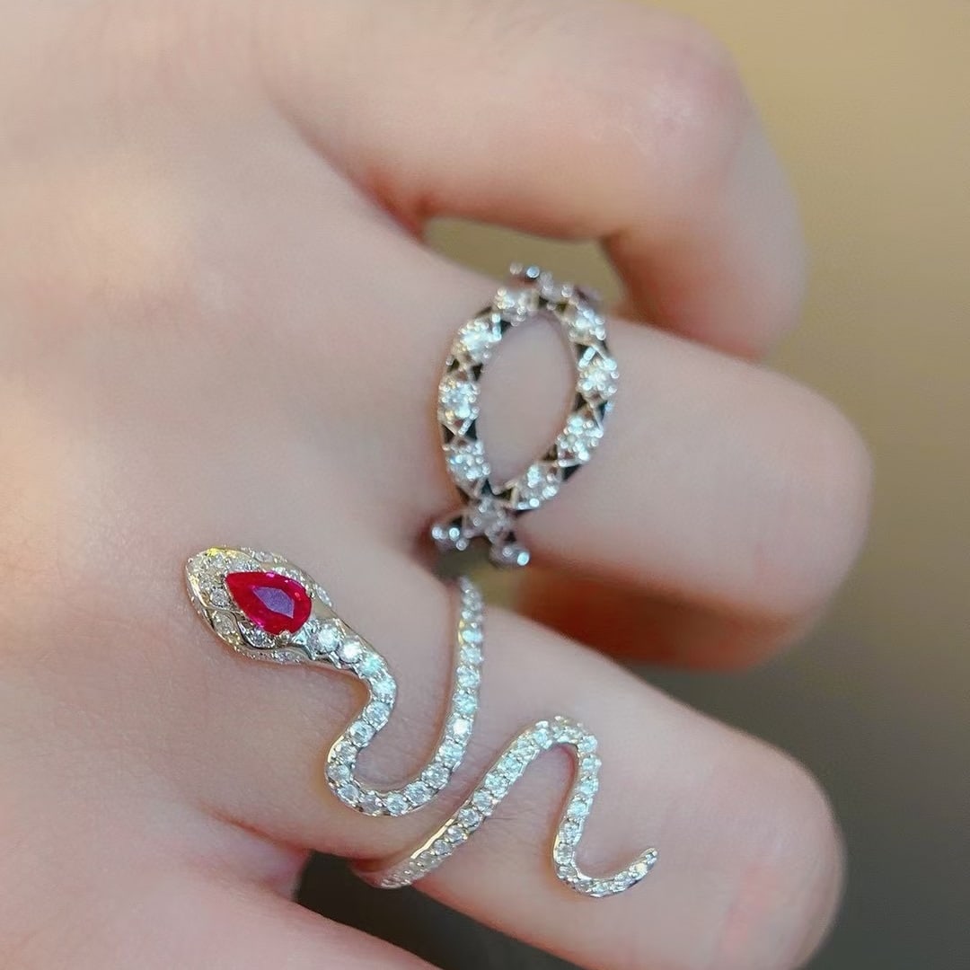 14k Gold 0.45 Ct Natural Ruby & Diamond Ring - 4