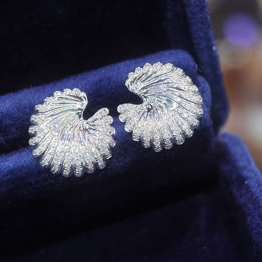 14k Gold 0.5 Ct Natural H Diamond Earrings - 4